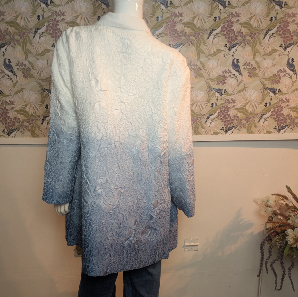 Chico's  Travelers Blue and White Blazer - Picture 6 of 9